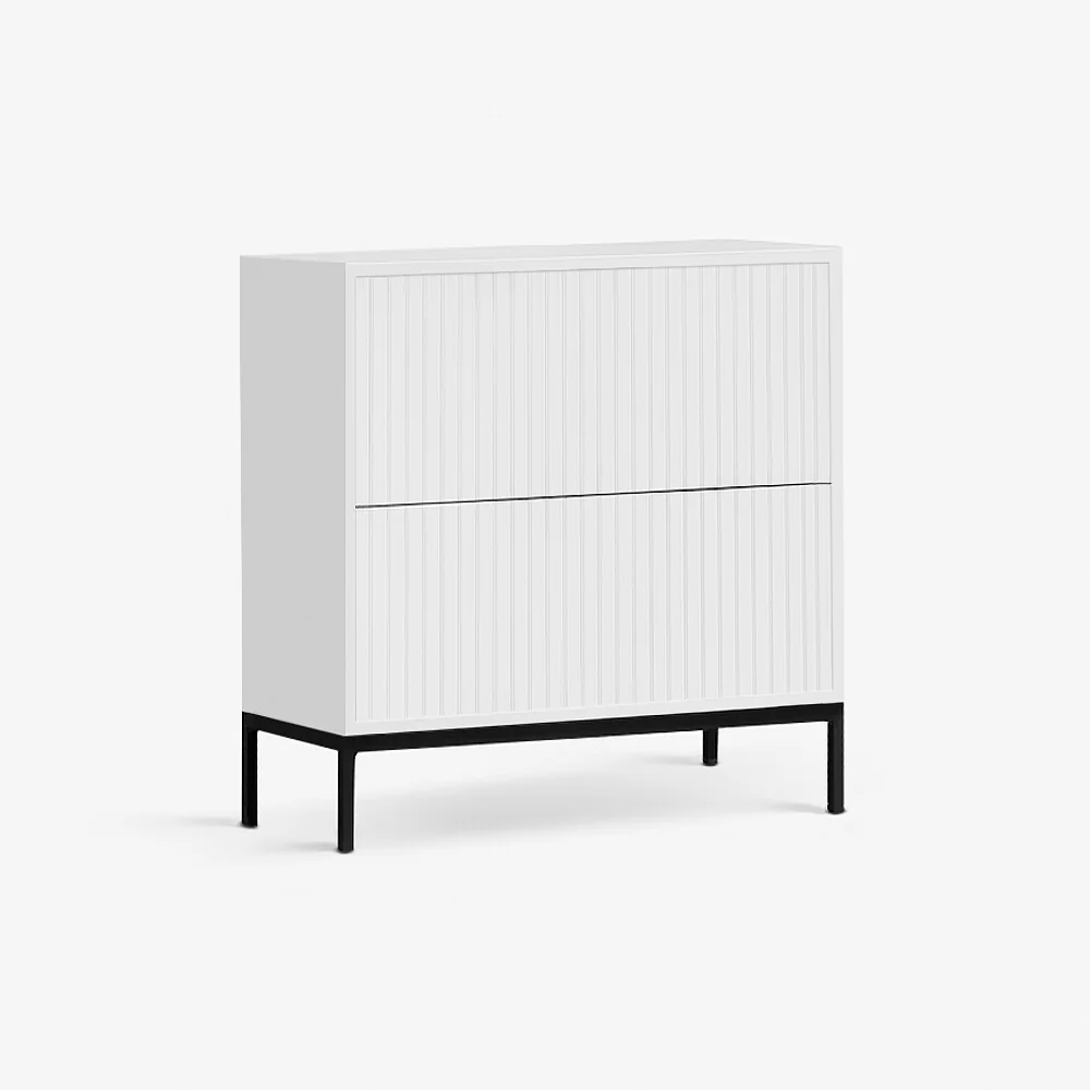 BRIELLA NIGHTSTAND | שידת לילה מעץ ומתכת 50/40 ס"מ, עם מגירות - Image 2