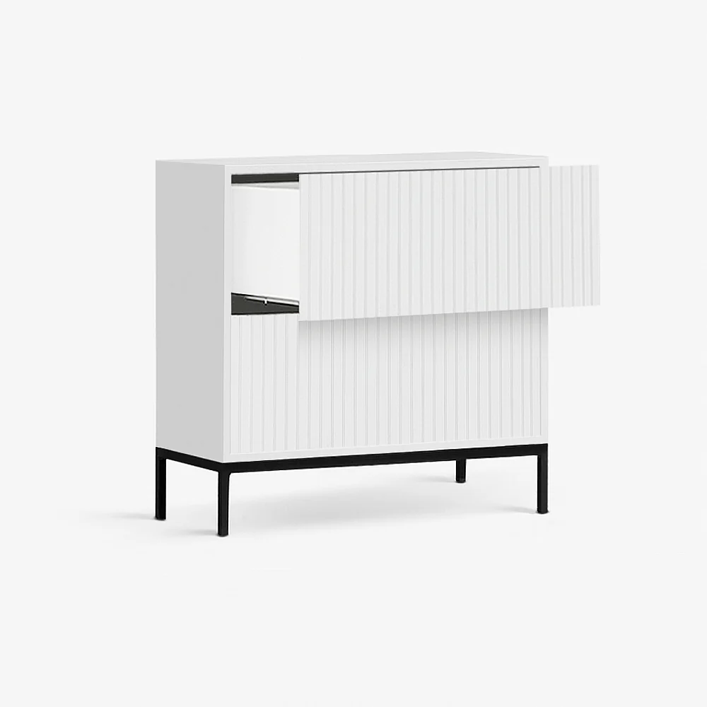 BRIELLA NIGHTSTAND | שידת לילה מעץ ומתכת 50/40 ס"מ, עם מגירות - Image 4
