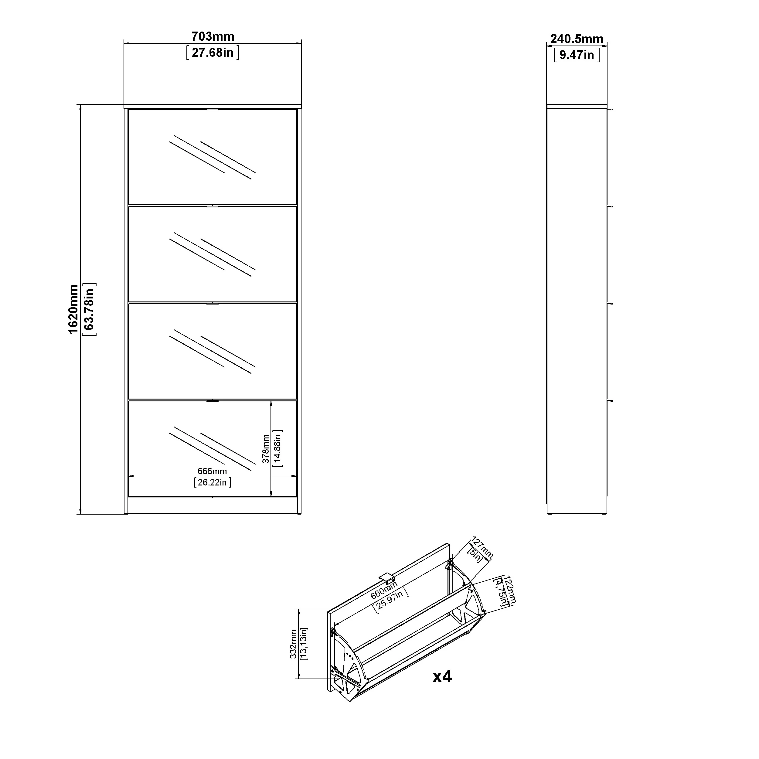 DAGBER | ארון נעליים בשילוב מראה - Image 8