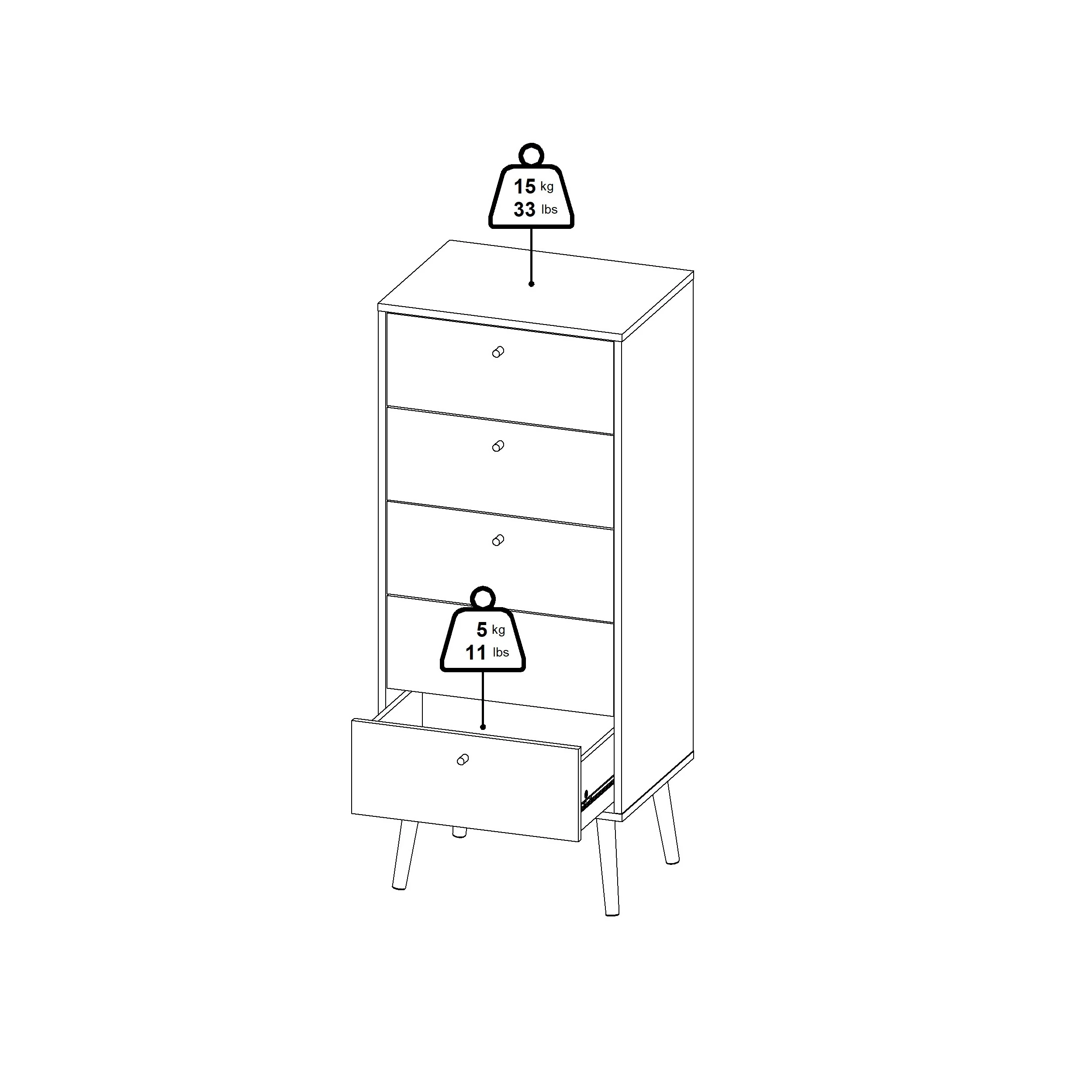 FOLD | קומודה עם 5 מגירות - Image 9