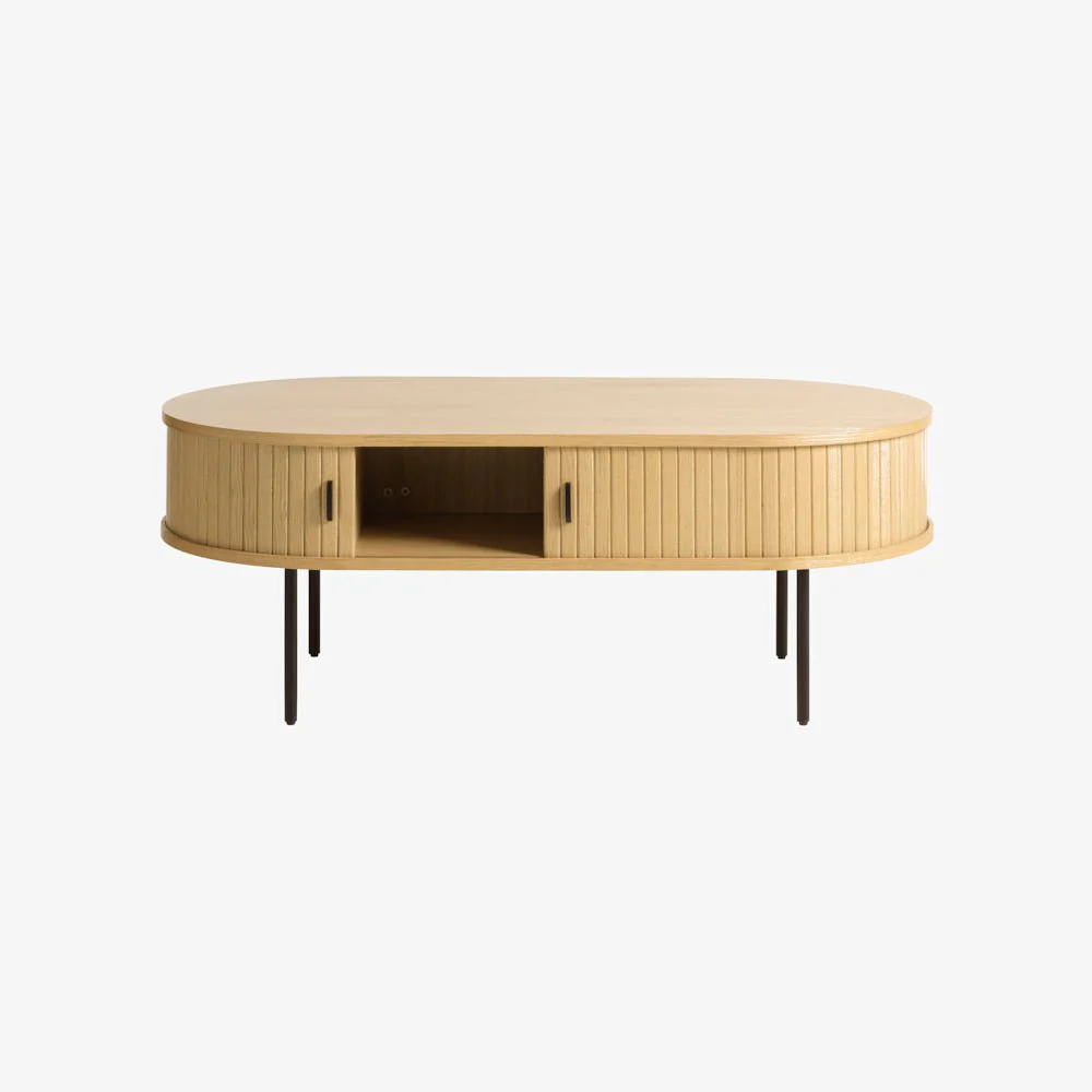 KOLE | שולחן סלון אובלי מעץ ומתכת, 120/60 ס"מ - Image 7