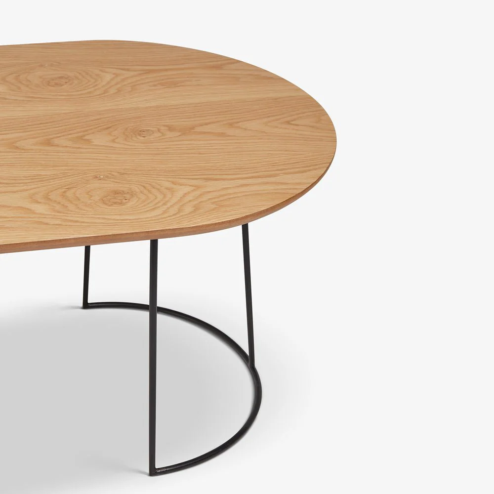 TRAY | שולחן סלון אובלי מעץ ומתכת, 120/60 ס"מ - Image 6