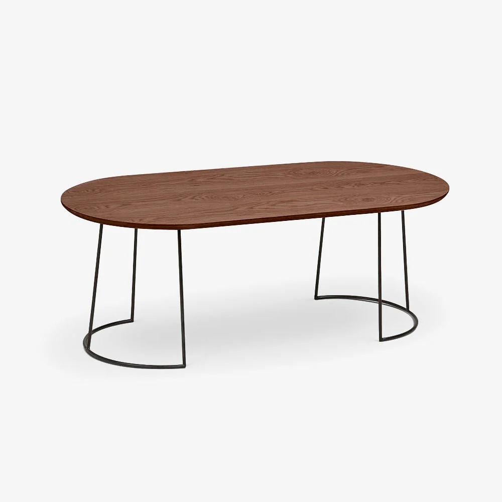 TRAY | שולחן סלון אובלי מעץ ומתכת, 120/60 ס"מ - Image 8