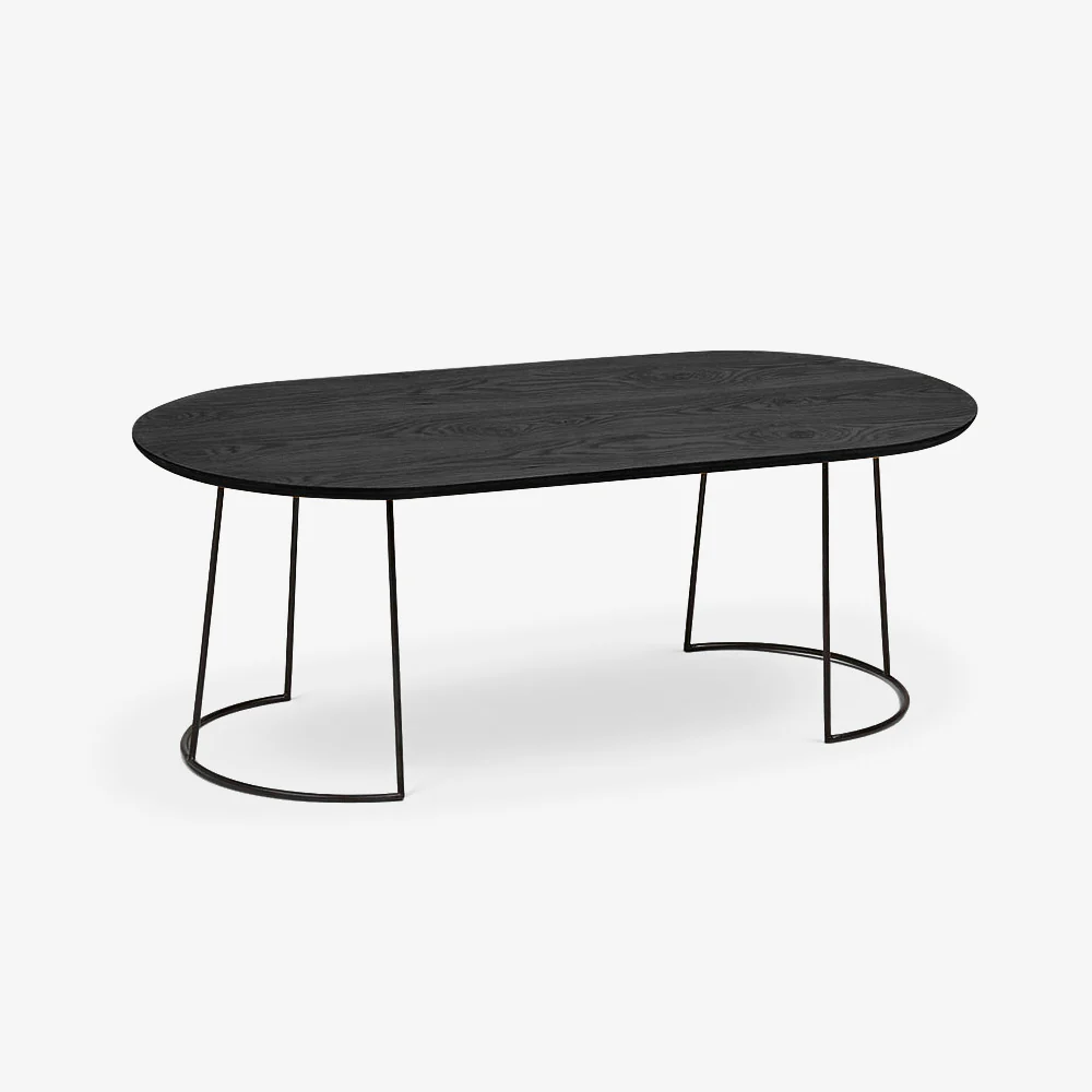 TRAY | שולחן סלון אובלי מעץ ומתכת, 120/60 ס"מ - Image 9