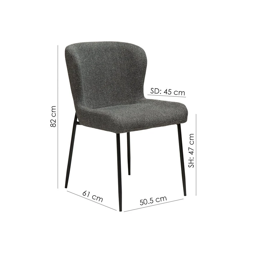 URBINA | כיסא מרופד בבד בוקלה בשילוב רגלי מתכת - Image 13