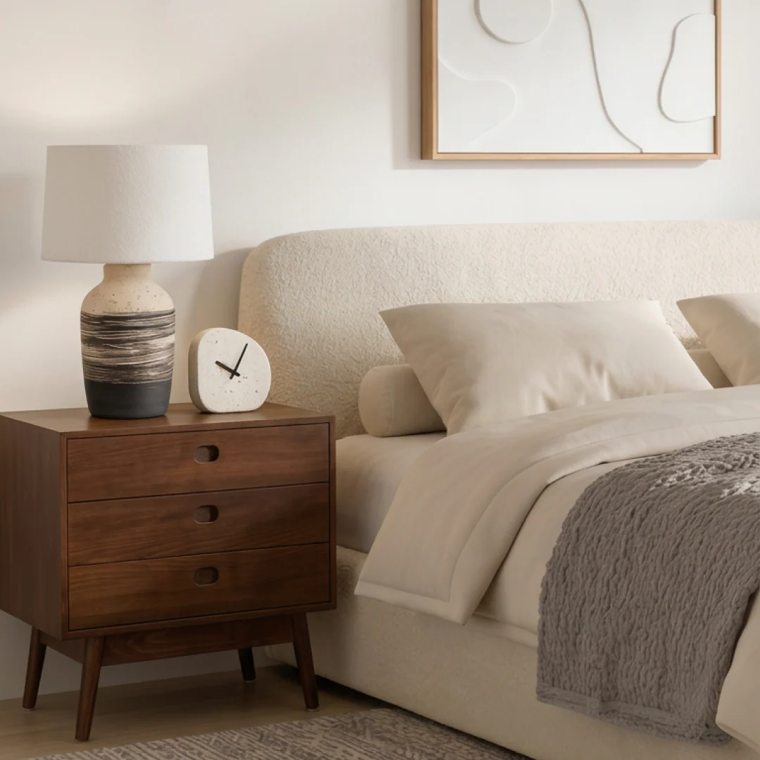 FRANS NIGHTSTAND | שידת לילה מעץ 55/40 ס"מ, עם 3 מגירות - Image 2