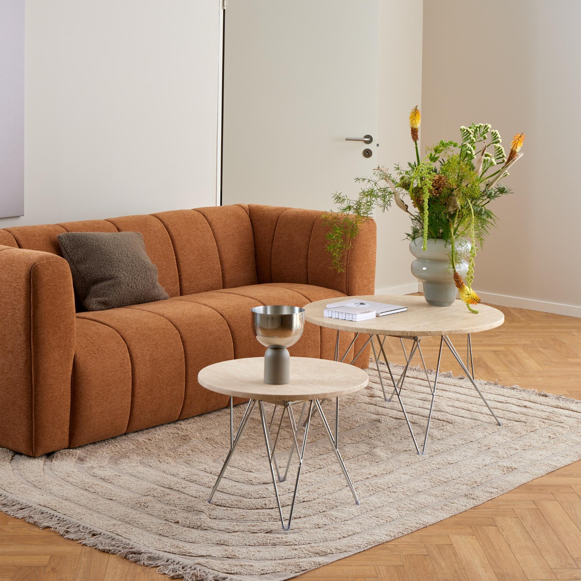 ZUZA | שולחן סלון עגול משיש ומתכת, קוטר 80 ס"מ - Image 2